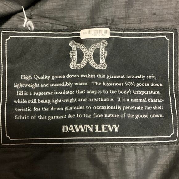 Dawn Levy Womens Black Zip Up Hooded Fur Collar Goose Down Puffer Coat Jacket M - Picture 7 of 7